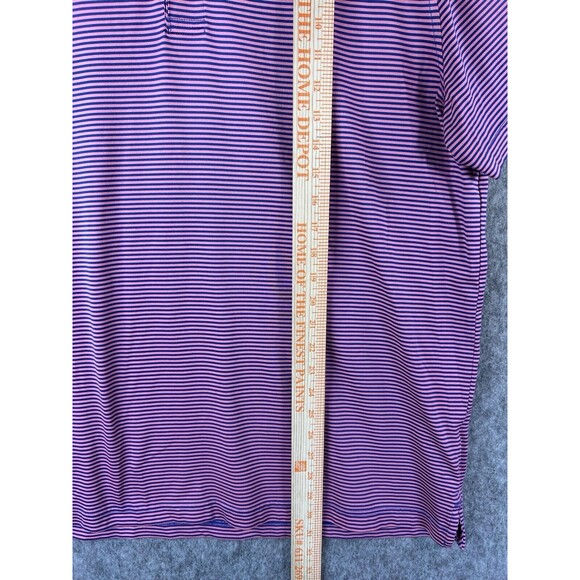 Izod Golf Polo Shirt Men's Size XL Short Sleeve Stretch Pink Blue Striped - Picture 5 of 8
